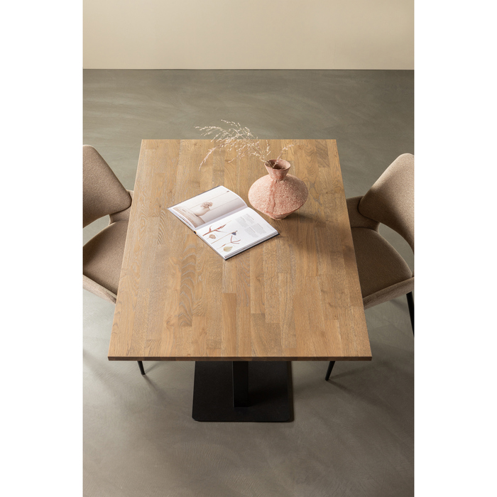 WOOOD Tablo Eettafel Recht Vingerlas - Eiken - Cashmere Brown - 120x80