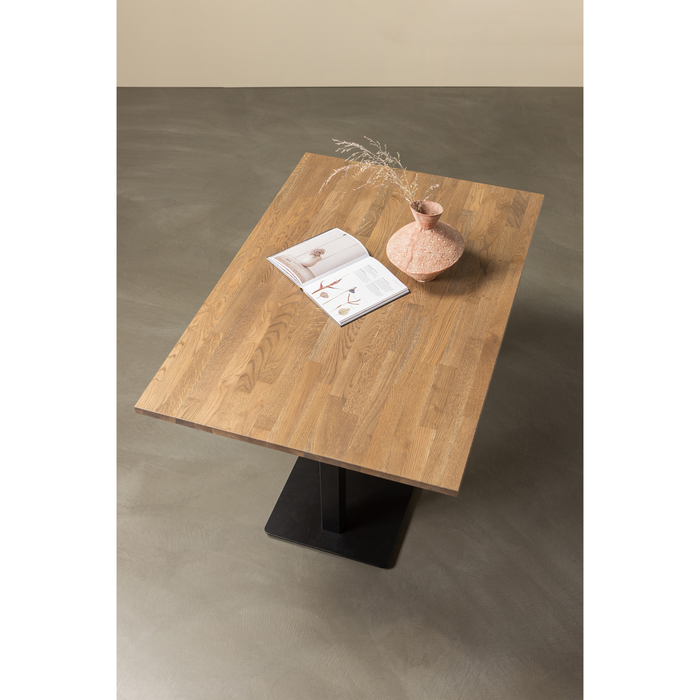 WOOOD Tablo Eettafel Recht Vingerlas - Eiken - Cashmere Brown - 120x80