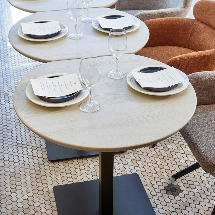 WOOOD Tablo Bistro Tafel Vingerlas - Eiken - Dakargrau - 80x68