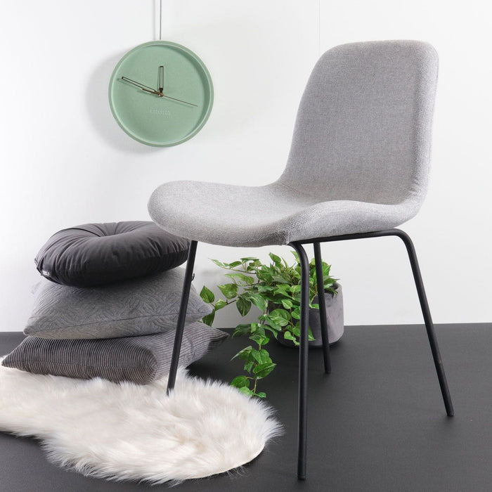 Nolon Nora-Fé Eetkamerstoel Lichtgrijs - Stof - Zwarte Poten