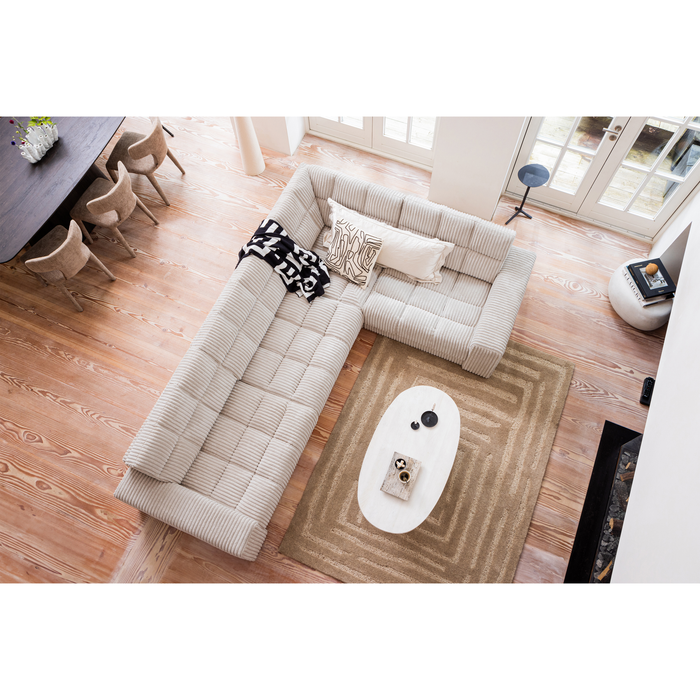 WOOOD Second Date Hoekbank Rechts - Grove Ribstof - Naturel