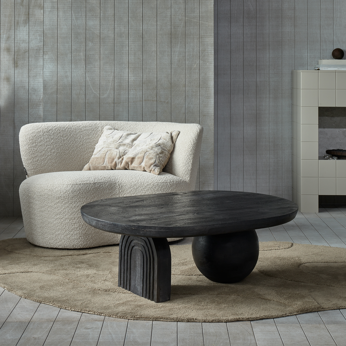 WOOOD Steppe Salontafel - Mango Hout - Zwart - 38x110x72