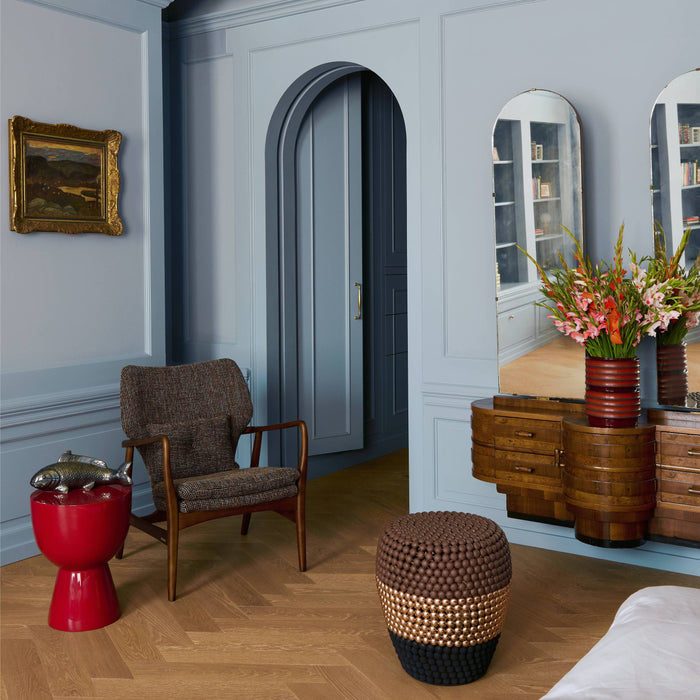 POLSPOTTEN Dot Kruk/Bijzettafel - Bruin / Koper / Zwart