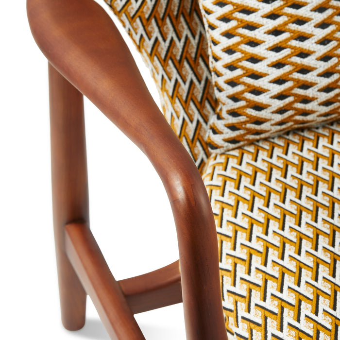 POLSPOTTEN Peggy Loungestoel - Oker / Wit