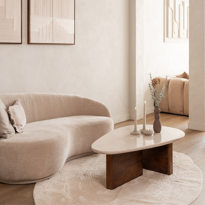 Giga Meubel - Salontafel Marmer Donkerbruin - 120x70x38cm - Ayla