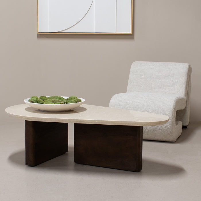 Giga Meubel - Salontafel Marmer Donkerbruin - 120x70x38cm - Ayla