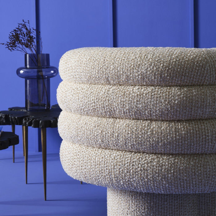 Signature - Draaibare Fauteuil in beige stof - LUKE - B82 cm