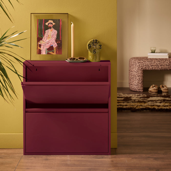 by fonQ Klip Schoenenkast - 2 Vakken - Bordeaux