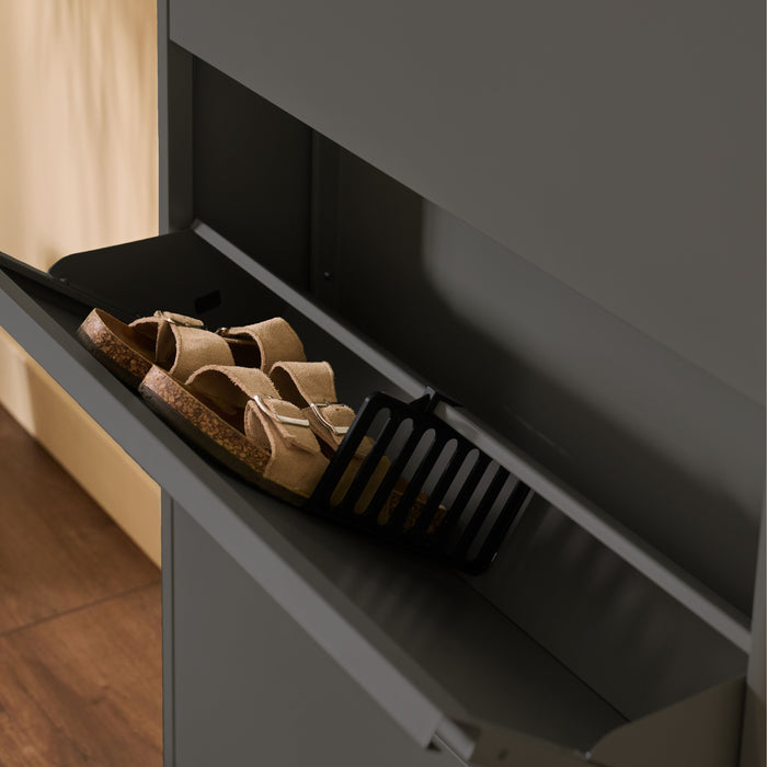 by fonQ Klip Schoenenkast - 4 Vakken - Zwart