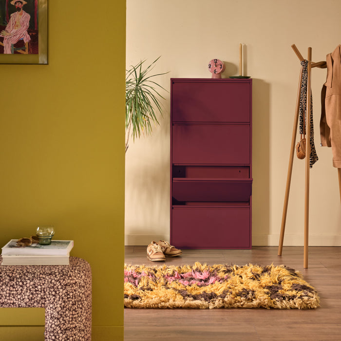 by fonQ Klip Schoenenkast - 4 Vakken - Bordeaux