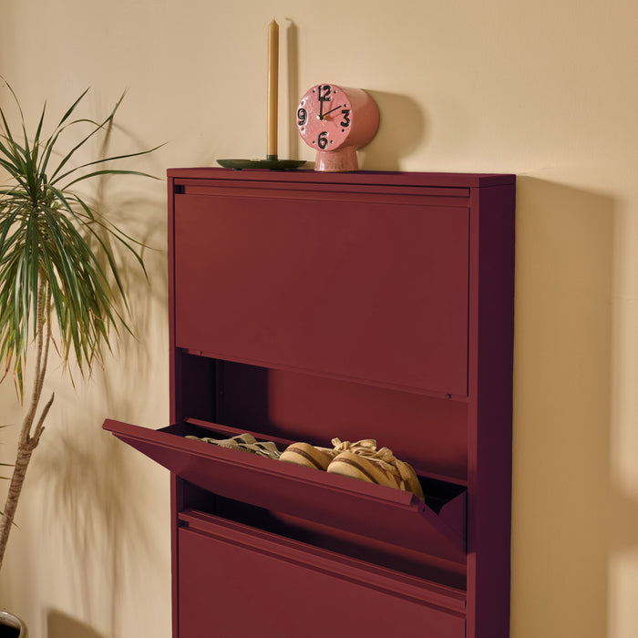 by fonQ Klip Schoenenkast - 4 Vakken - Bordeaux