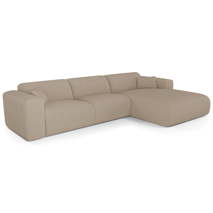 Hoekbank dunlopillo 5 zits bouclette taupe