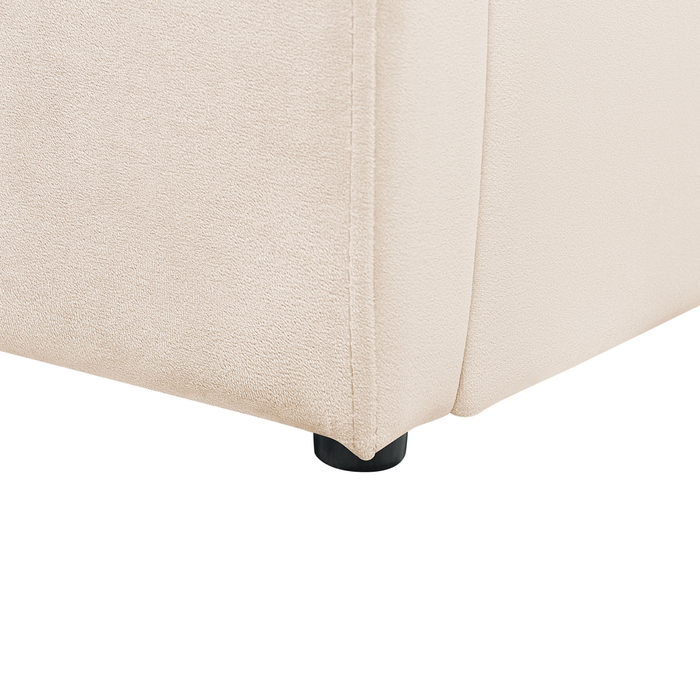Beliani - ANET - Bed met opbergruimte - Beige - 90 x 200 cm - Fluweel