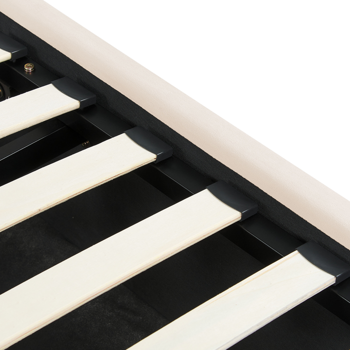 Beliani - ANET - Bed met opbergruimte - Beige - 90 x 200 cm - Fluweel