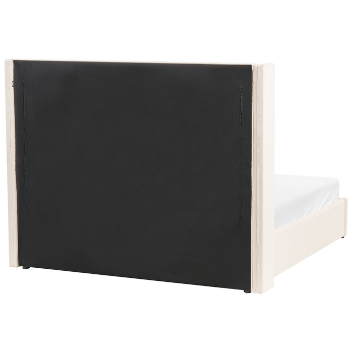 Beliani-LUBBON -Bed met opbergruimte-Crème wit-160 x 200 cm-Fluweel