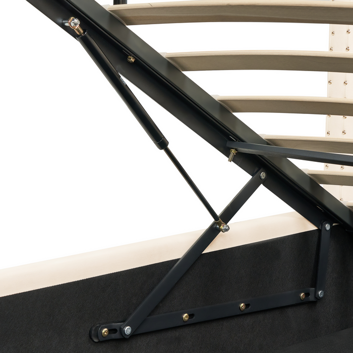 Beliani-LUBBON -Bed met opbergruimte-Crème wit-160 x 200 cm-Fluweel