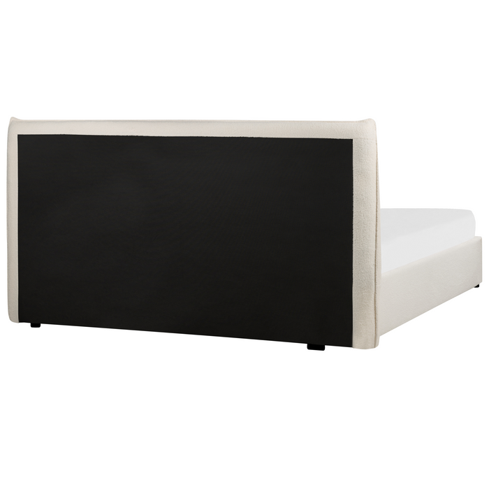 Beliani-LAVAUR-Bed met opbergruimte-Gebroken wit-180 x 200 cm-Bouclé