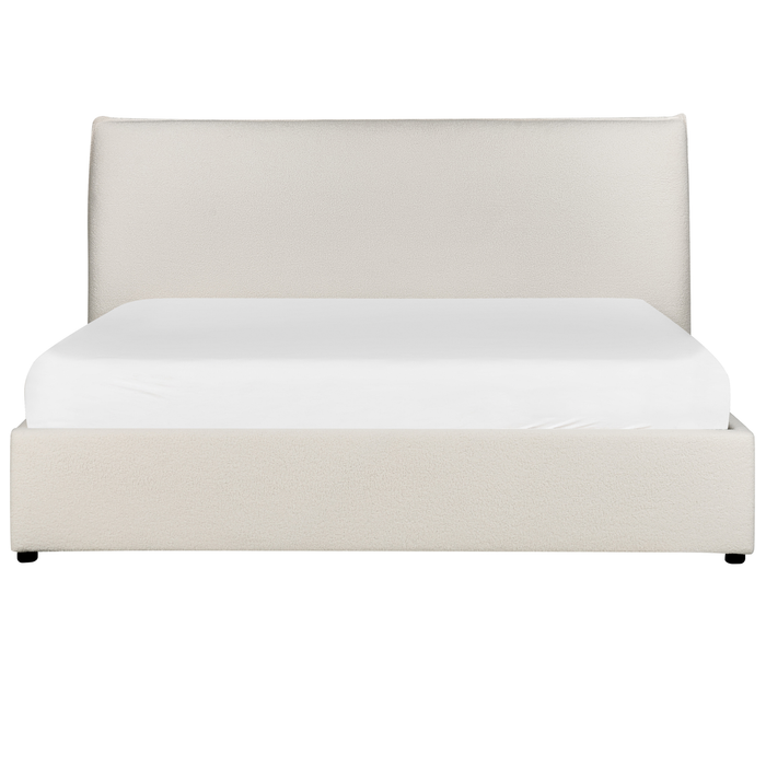 Beliani-LAVAUR-Bed met opbergruimte-Gebroken wit-160 x 200 cm-Bouclé