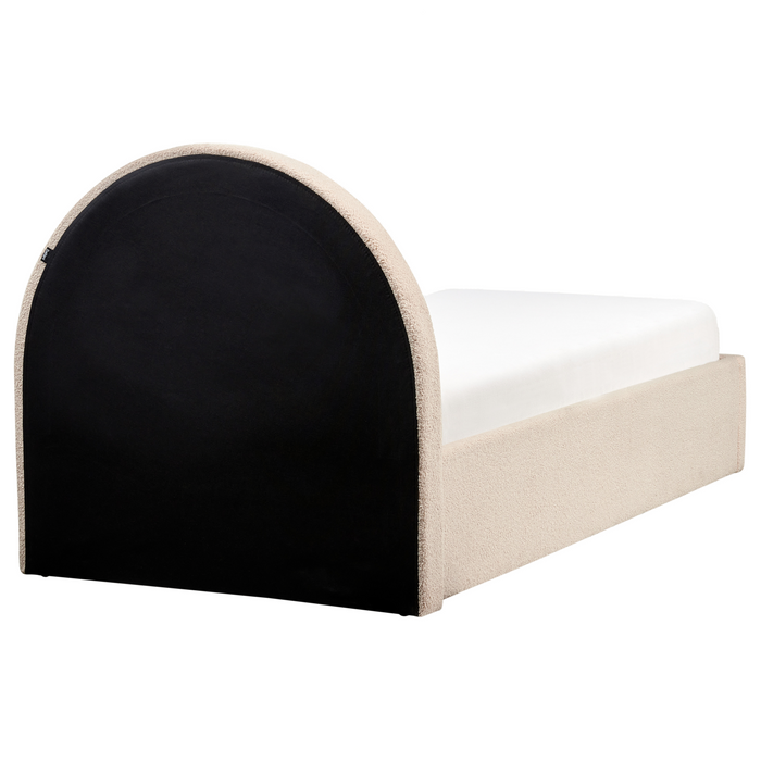 Beliani - ANET - Bed met opbergruimte - Beige - 90 x 200 cm - Bouclé