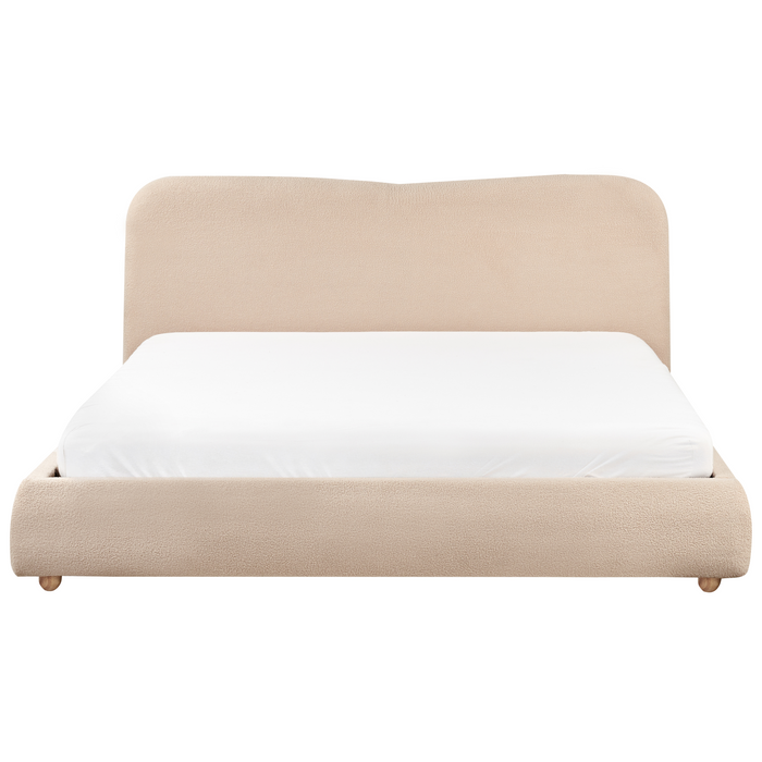Beliani-BLAGNAC-Bed met opbergruimte-Beige-180 x 200 cm-Bouclé