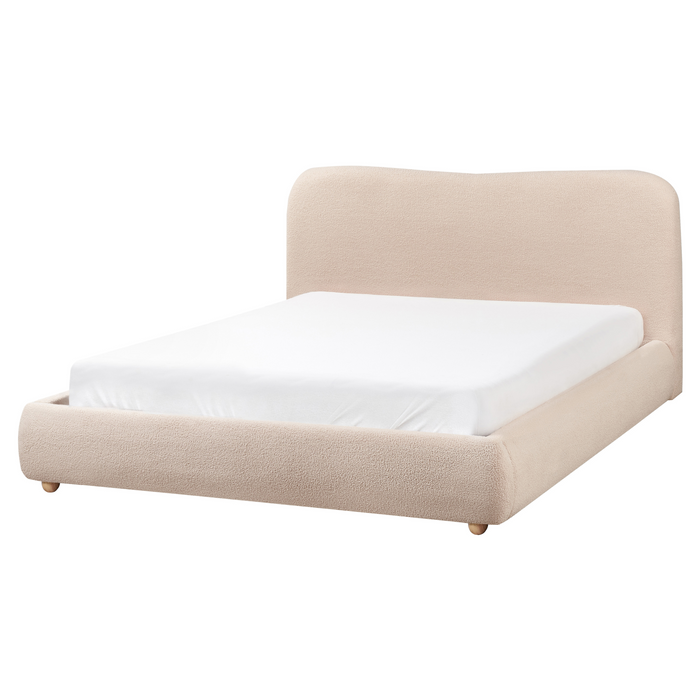 Beliani-BLAGNAC-Bed met opbergruimte-Beige-160 x 200 cm-Bouclé