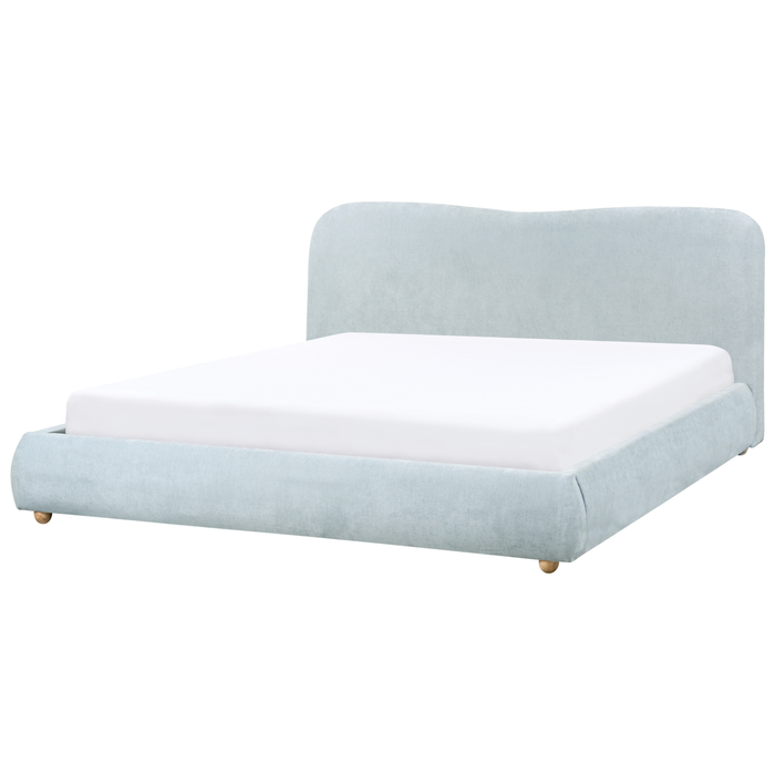 Beliani-BLAGNAC-Bed met opbergruimte-Lichtblauw-180 x 200 cm-Stof
