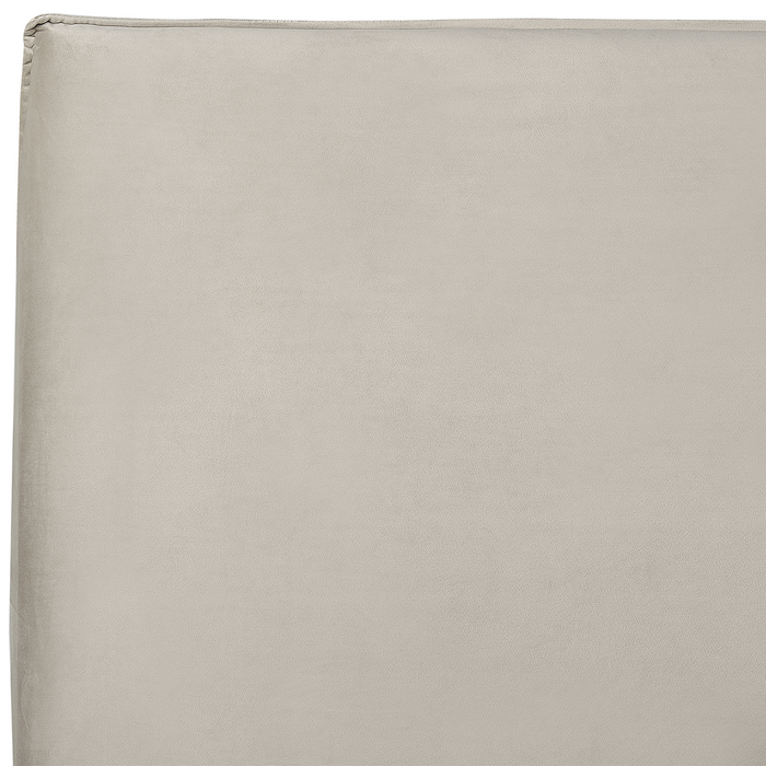 Beliani-LAVAUR-Bed met opbergruimte-Taupe-160 x 200 cm-Fluweel