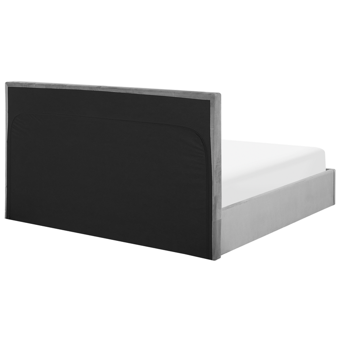 Beliani-LORIENT-Bed met opbergruimte-Lichtgrijs-160 x 200 cm-Fluweel