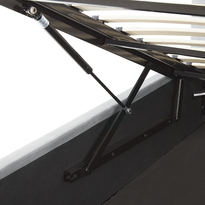 Beliani-LORIENT-Bed met opbergruimte-Lichtgrijs-160 x 200 cm-Fluweel