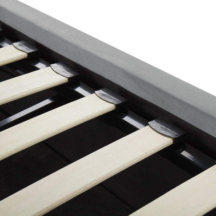 Beliani-LORIENT-Bed met opbergruimte-Lichtgrijs-160 x 200 cm-Fluweel