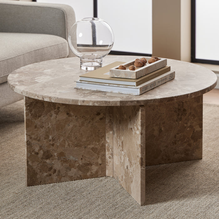 by fonQ Stone Salontafel - Rond - Bruin