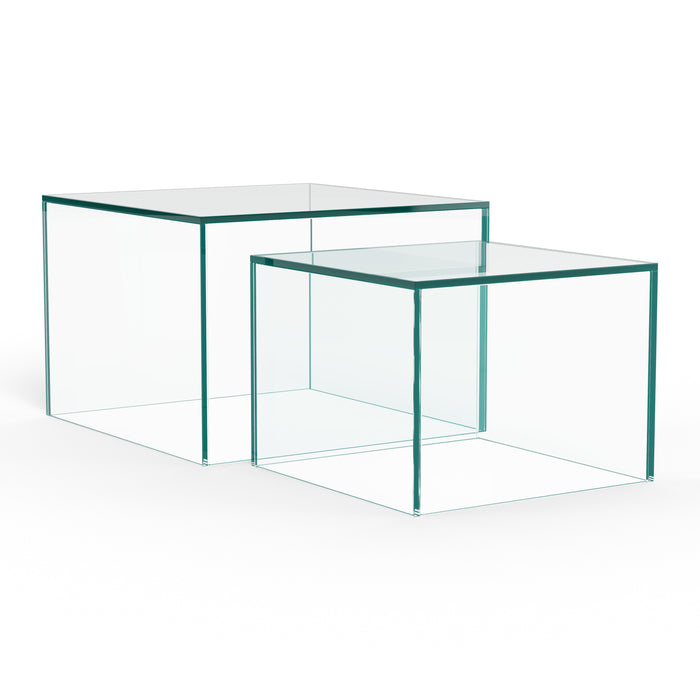 by fonQ Float Bijzettafel - Set van 2 - Crystal Clear