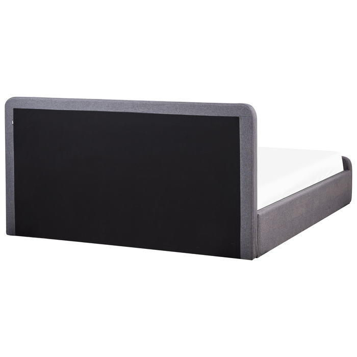 Beliani-RENNES -Bed met opbergruimte-Donkergrijs-180x200 cm-Polyester