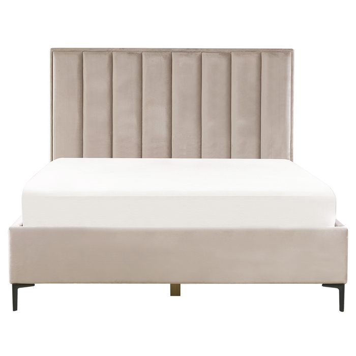 Beliani-SEZANNE -Bed met opbergruimte-Taupe-160 x 200 cm-Fluweel
