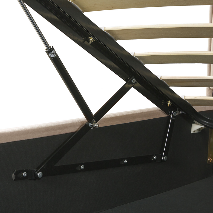 Beliani-SEZANNE -Bed met opbergruimte-Taupe-160 x 200 cm-Fluweel