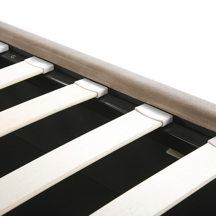 Beliani-SEZANNE -Bed met opbergruimte-Taupe-160 x 200 cm-Fluweel