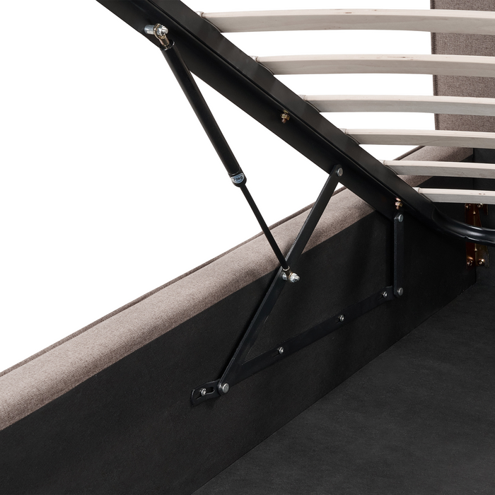 Beliani - MOISSAC - Bed - Taupe - 160 x 200 cm - Polyester