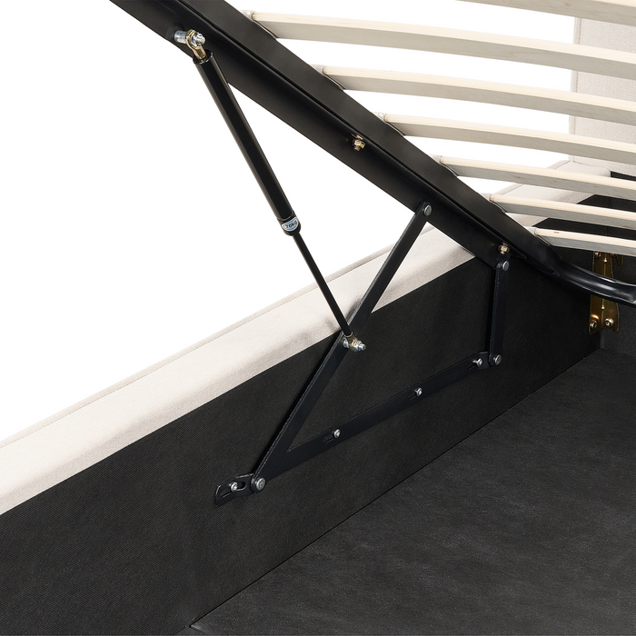 Beliani - MOISSAC - Bed - Beige - 160 x 200 cm - Polyester