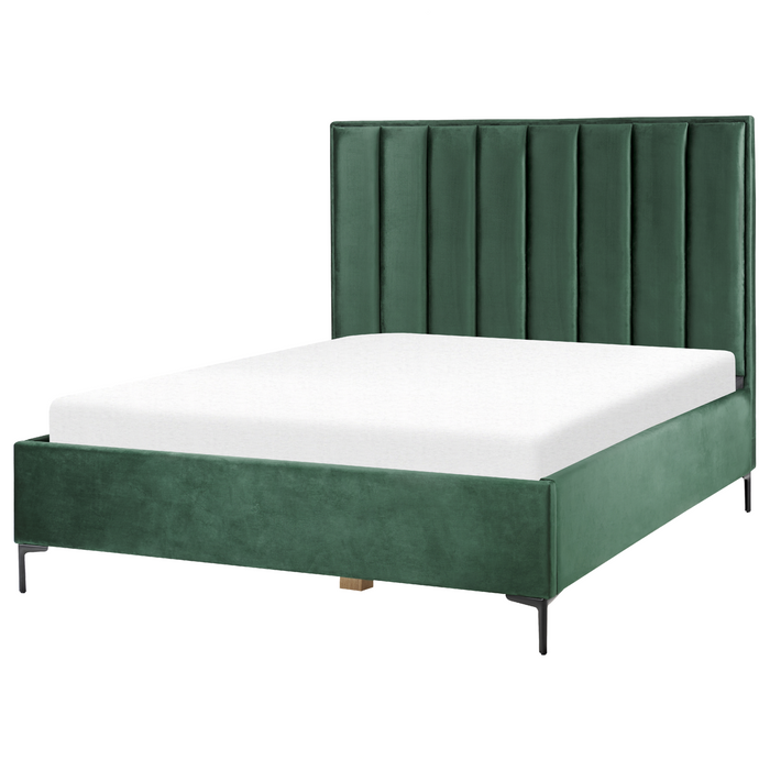 Beliani-SEZANNE -Bed met opbergruimte-Donkergroen-160 x 200 cm-Fluweel