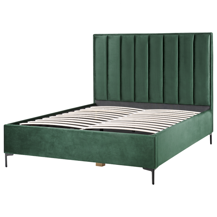 Beliani-SEZANNE -Bed met opbergruimte-Donkergroen-160 x 200 cm-Fluweel