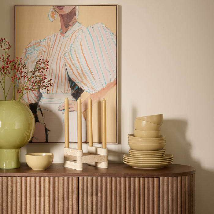 by fonQ Pebbled Serviesset 24-delig - Golden Moss