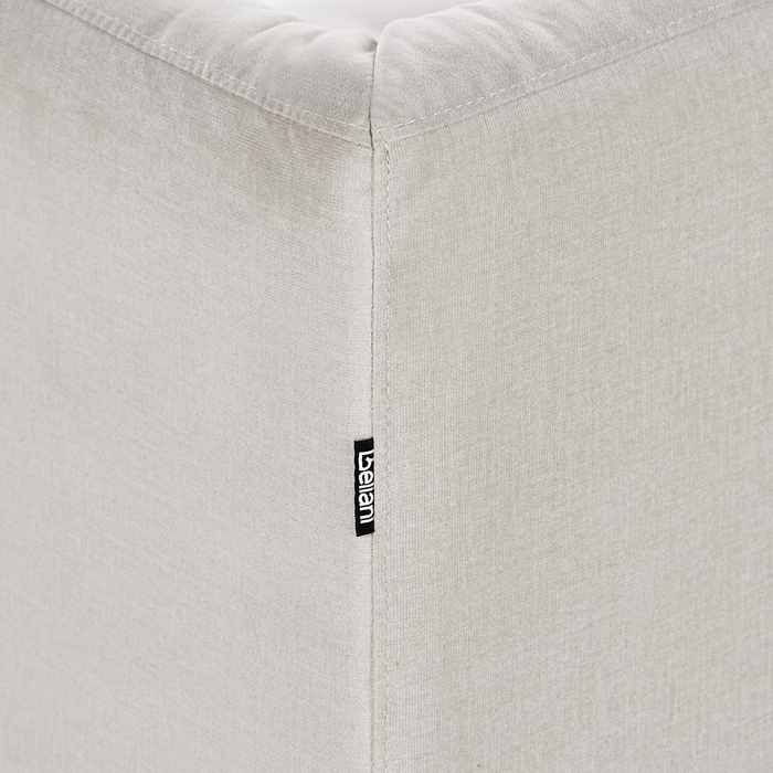 Beliani - BYSKE - Driezitsbank - Lichtbeige - Polyester