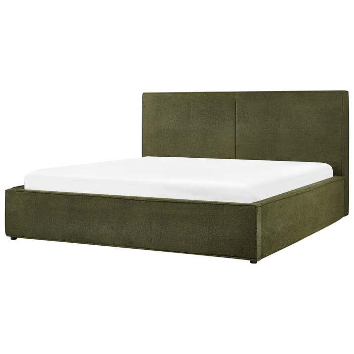 Beliani-MOISSAC-Tweepersoonsbed-Donkergroen-180 x 200 cm-Polyester