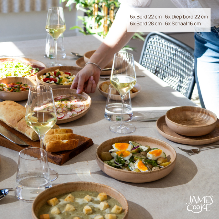 James Cooke - Dune - Serviesset - 6 persoons - 24 delig - Lichtbruin