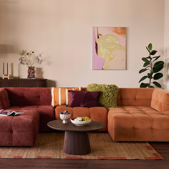 by fonQ Grand Bijzettafel Tabacco Mangohout - Ø 80 cm