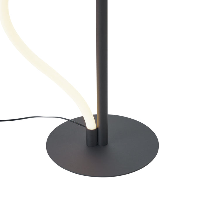 QAZQA Moderne vloerlamp zwart incl. LED 3-staps dimbaar - Twirl