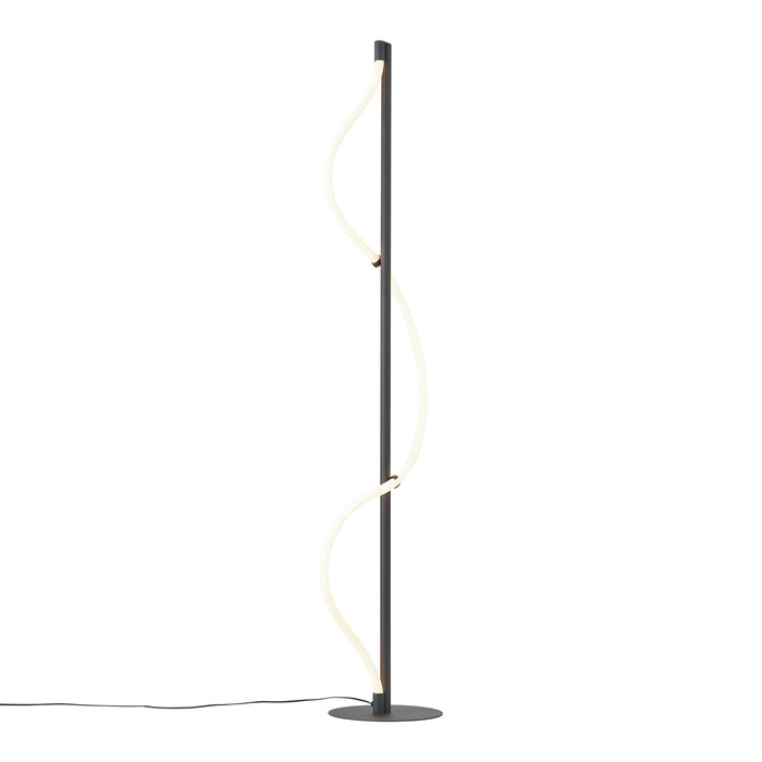 QAZQA Moderne vloerlamp zwart incl. LED 3-staps dimbaar - Twirl