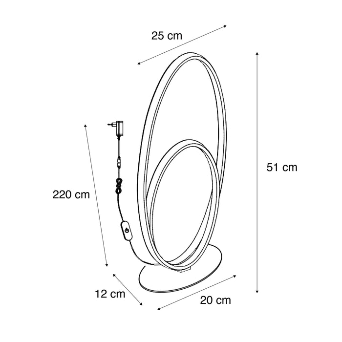 QAZQA Design tafellamp beige incl. LED 3-staps dimbaar - Boomerang