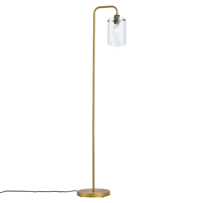 QAZQA Design vloerlamp brons met helder glas - Domo