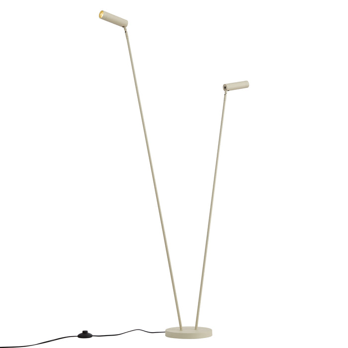 QAZQA Moderne vloerlamp beige 2-lichts GU10 35mm - Thomas